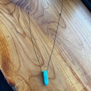 Alex and Ani long turquoise stone necklace